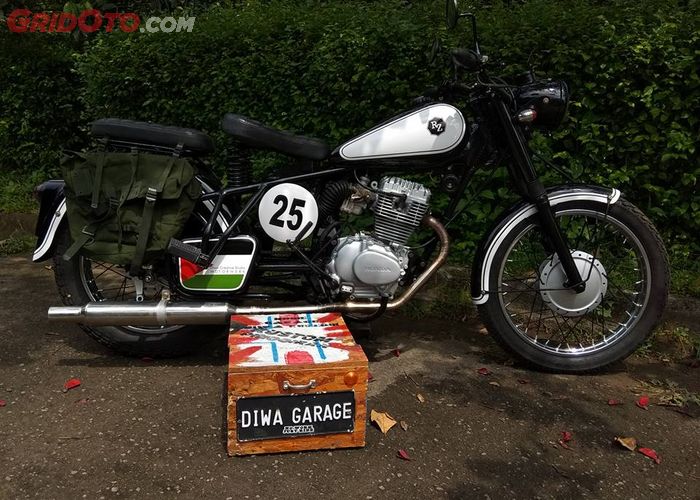 Unik Nih Honda Gl 100 Dimodif Biar Mirip Bmw R25 Gridoto Com Gl 100 modif motor perang
