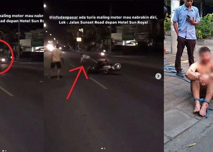 Viral! Video Bule Tabrakan Diri ke Motor dan Mobil di Bali, Diduga Pelaku  Maling Motor - GridOto.com