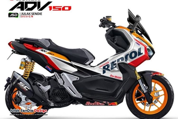 Pakai Livery Repsol Honda Motogp Adv150 Berubah Makin Sporty Gridoto Com