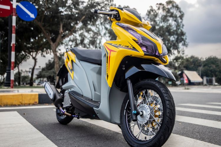 Honda Vario 125 Tampil Stylish Berbodi Kuning Cerah Dan Part Mewah Semua Halaman Gridoto Com