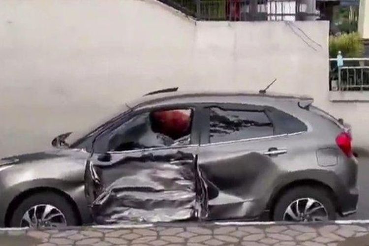 brakk suzuki baleno pasrah pipi kiri bonyok efek ketonjok honda verza pas belok gridoto com