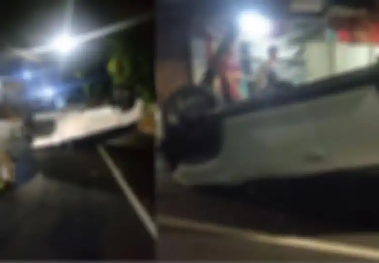 Hyundai Creta Rebahan, Tabrak Motor Hingga Gerobak, Sopir Sering Muncul di TV