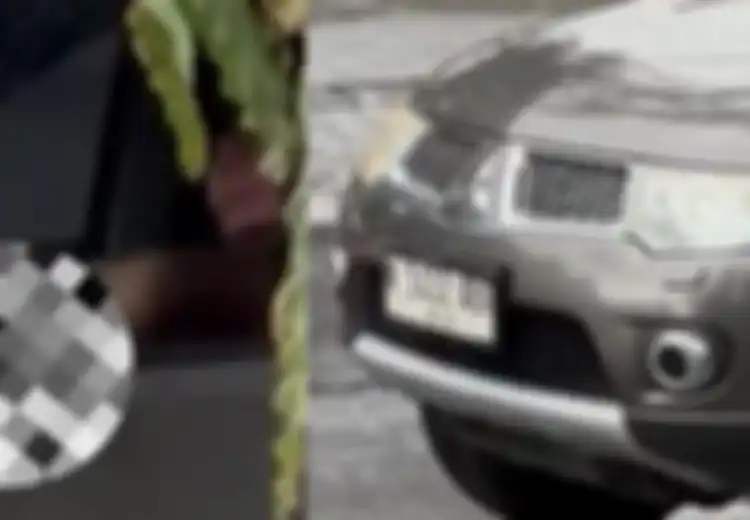 Otak Mesum, Pengemudi Pajero Sport Terekam Lakukan Aksi Cabul Sambil Tatap Penjaga Warung