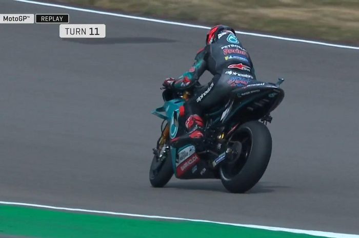 Goyangan hebat dialami Fabio Quartararo di kecepatan 262 km/jam di sesi FP3 MotoGP Jerman 