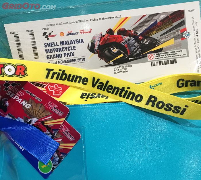 GridOto.com membeli paket nonton MotoGP Malaysia dengan tiket VR46 Tribune melalaui travel agent