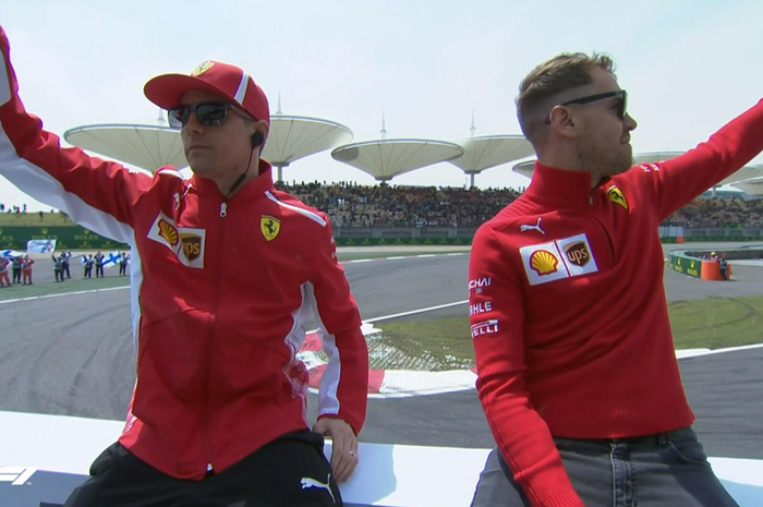 Sebastian Vettel dan Kimi Raikkonen memulai GP F1 China dari baris terdepan