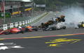 Ngeri! Lap Pertama F1 Belgia, Mobil Fernando Alonso Terbang dan Ambyar Ditabrak Pembalap Lain