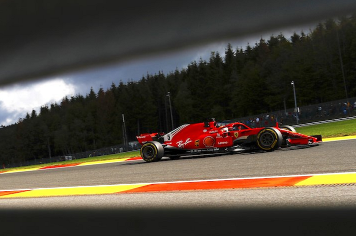 Sebastian Vettel di FP1 F1 Belgia 2018