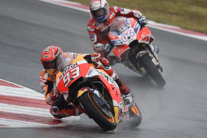 Marc Marquez dan Andrea Dovizioso di MotoGP Misano 2017