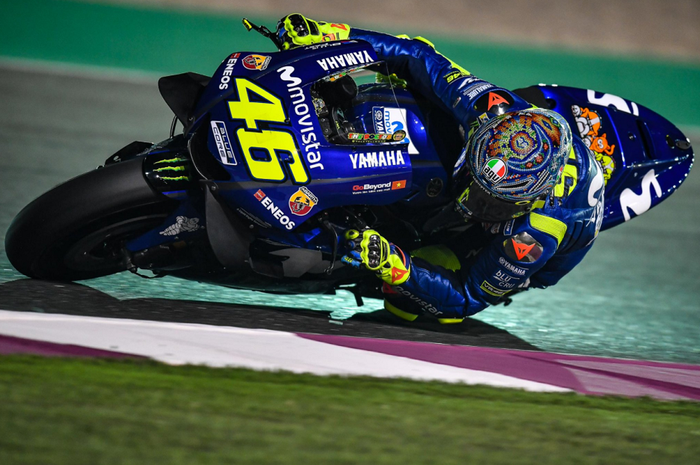 Valentino Rossi di tes pramusim MotoGP 2018, Qatar