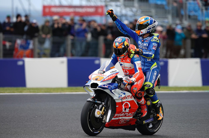 Jack Miller boncengin Alex Rins di FP3 MotoGP Australia