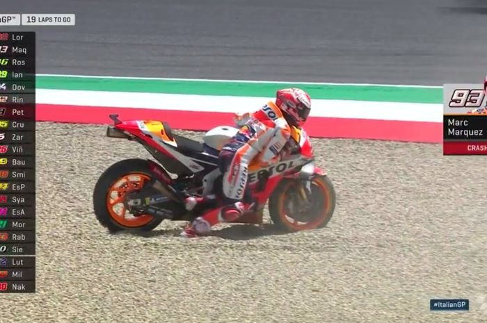 Marc Marquez jatuh di MotoGP Italia