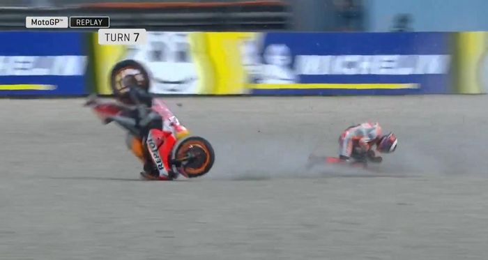 Insiden crah Jorge Lorenzo di tikungan 7 sirkuit Assen saat FP1 MotoGP Belanda 2019