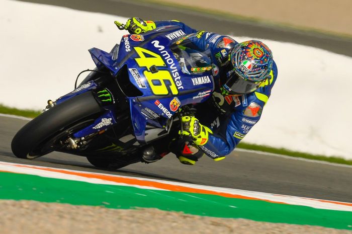 Valentino Rossi tampak senang dengan hasil tes pramusim MotoGP 2019 hari pertama, (20/11/2018)