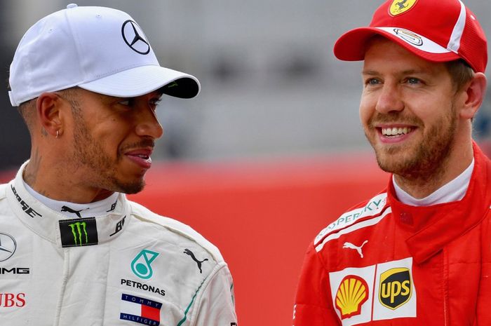 Lewis Hamilton dan Sebastian Vettel ketat bersaing memperebutkan posisi puncak klasemen