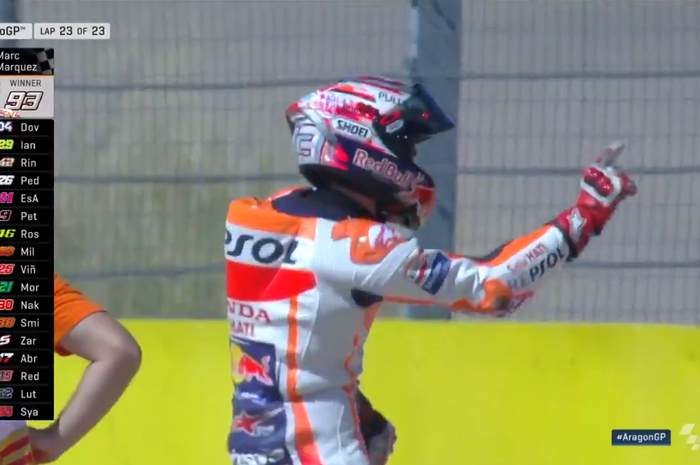 Tarian selebrasi baru Marc Marquez di GP Aragon 2018