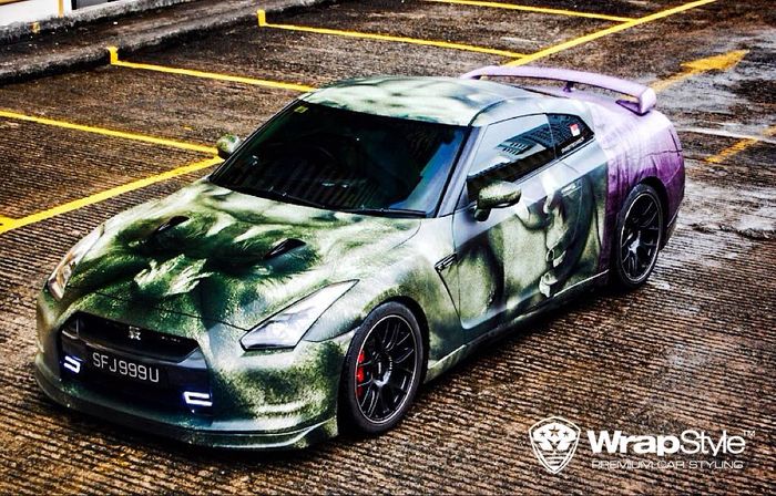 Nissan GT-R pakai baju bertema Hulk