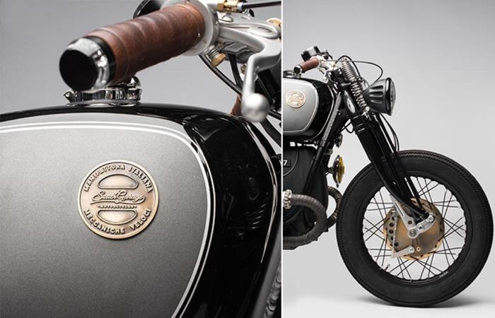 Lampu sein model bar-end serta suspensi depan memakai springer fork