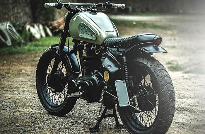 Royal Enfield AVL350 custom scrambler dari Bull City Customs