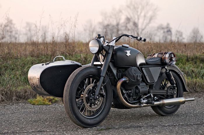 Moto Guzzi V9 &ldquo;Revenge&rdquo; custom bobber bersespan besutan Anvil Motociclette