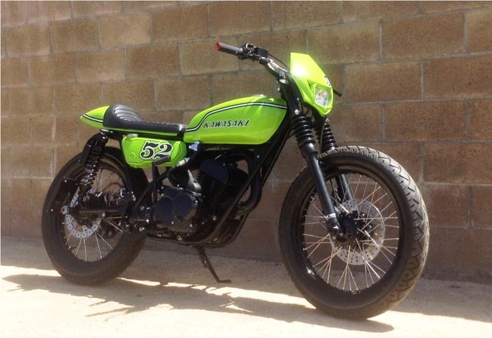 Kawasaki Bighorn 350 1972 street tracker besutan 52 Cycles