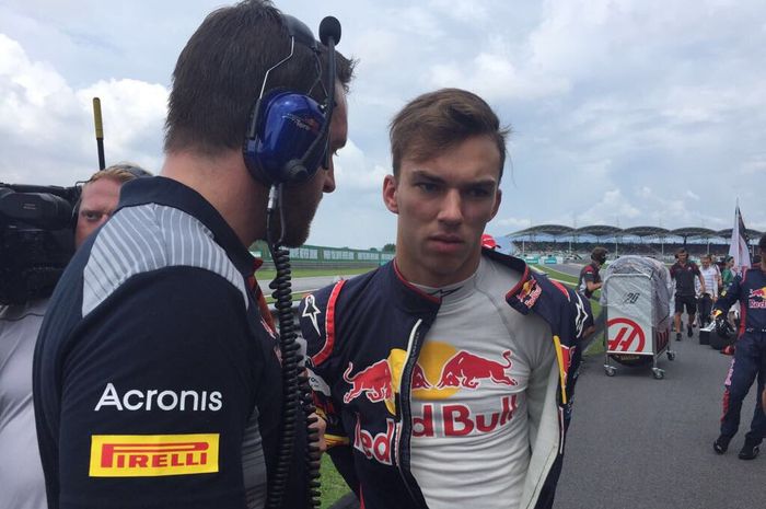 Pierre Gasly saat balapan F1 perdananya di Sepang, Malaysia