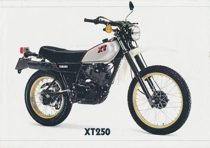 Gambar Yamaha XT250 pada pamflet lawas