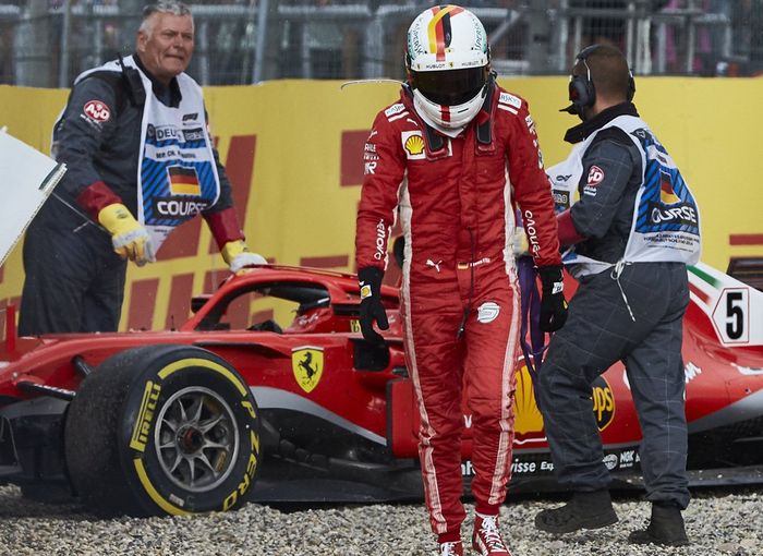 Tersingkir dari GP F1 Jerman akibat tergelincir, Sebastian Vettel tidak minta dikashiani