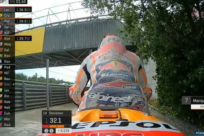 Marc Marquez terjatuh di FP2 MotoGP Catalunya