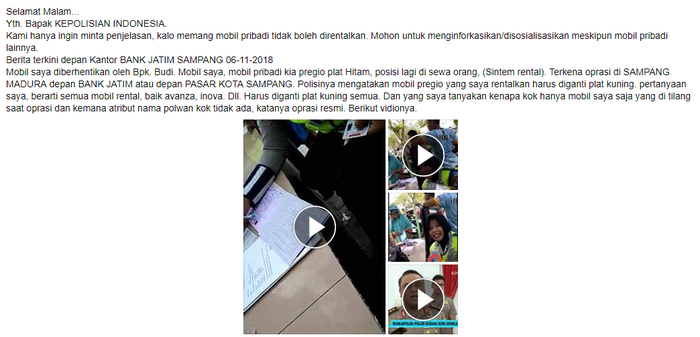 Postingan Facebook dari Helmi Ramadhani