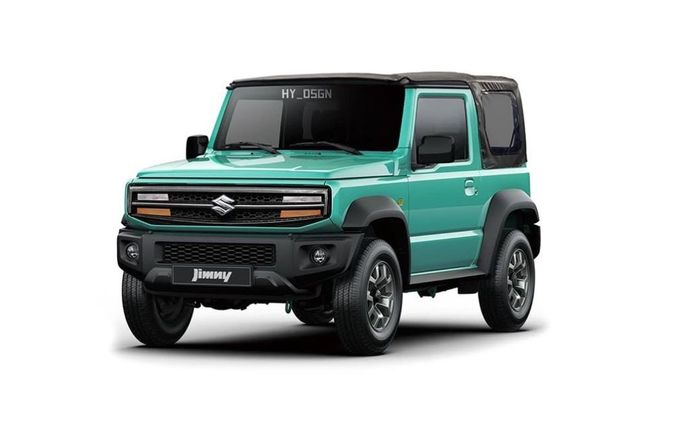 Modifikasi digital Suzuki Jimny dengan wajah sipit