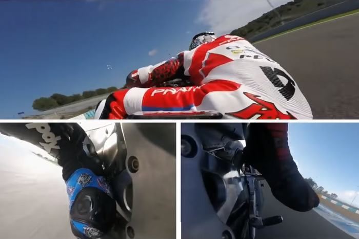 Danilo Petrucci saat mengendarai motor Ducati Desmosedici GP