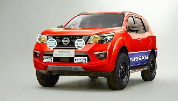 Modifikasi digital Nissan Terra bergaya rally look retro