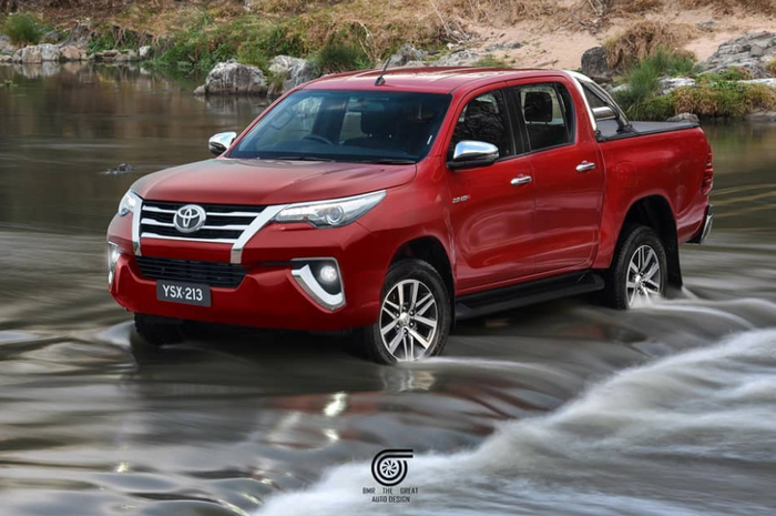 Modifikasi digital Toyota Fortuner diubah jadi pikap