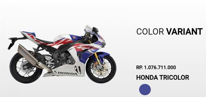 Harga Honda CBR1000RR-R versi sebelumnya di website Honda BigBike