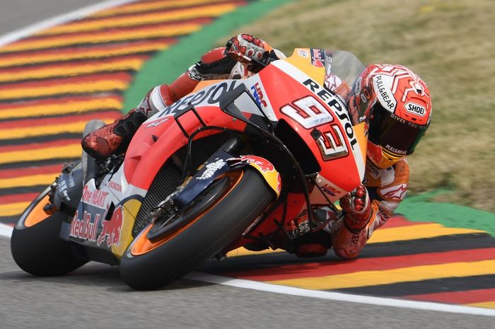Marc Marquez bisa menikung dengan sudut lebih rendah di Sachsendiring pada akhir pekan MotoGP Jerman 2019