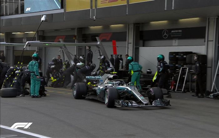 Jalani pit stop saat ada safety car, Valtteri Bottas sempat kembali memimpin jalannya lomba GP F1 Azerbaijan