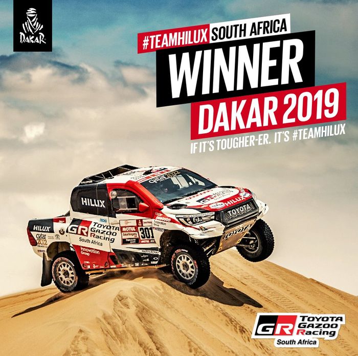 Toyota untuk pertama kalinya juara Reli Dakar setelah Nasser Al-Attiyah tercepat di Reli Dakar 2019