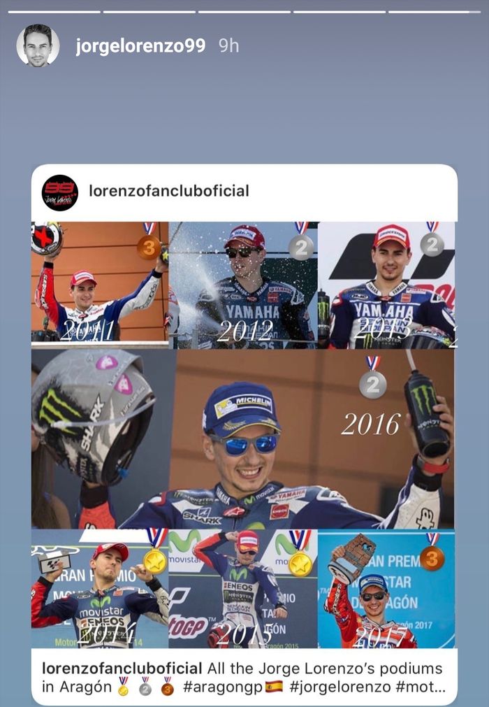 Unggah momen menang di MotoGP Aragon, Kode Jorge Lorenzo bakal gantikan Valentino Rossi yang positif Covid-19?