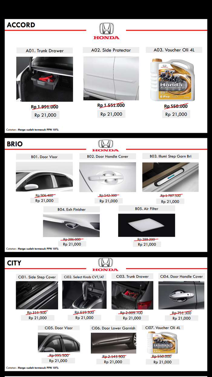 Beragam aksesoris Modulo dapat potongan harga