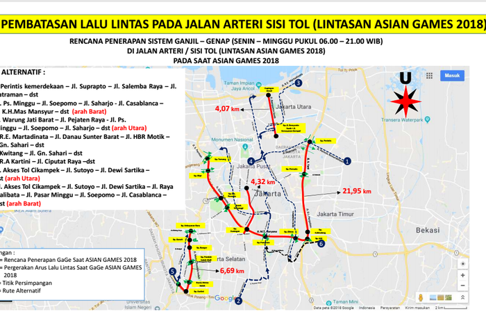 Titik Ganjil- Genap selama Asian Games 2018