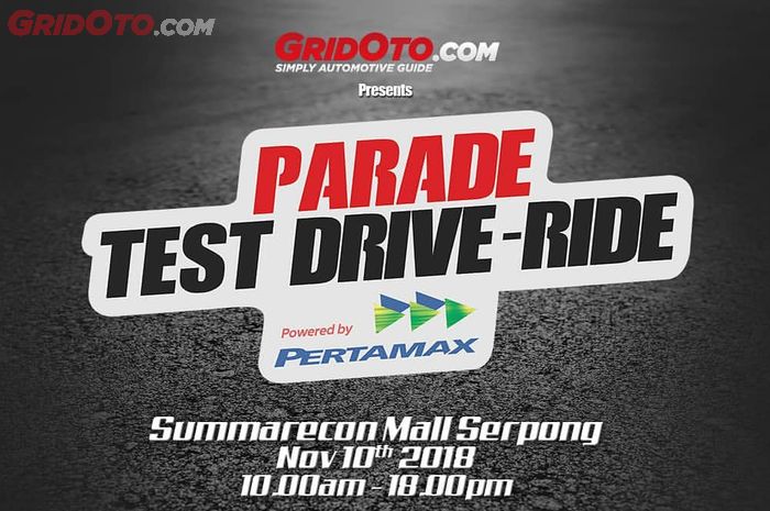 Parade Test Drive - Ride akan digelar di Mall Summarecon Serpong pada 10 November 2018