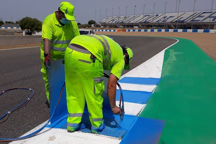 Sirkuit Jerez dicat ulang sebelum digunakan untuk balapan MotoGP 2020