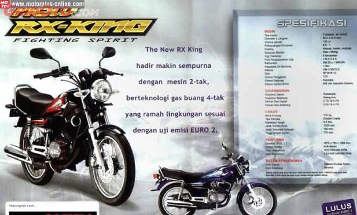 Brosur spesifikasi Yamaha RX-King generasi 2002