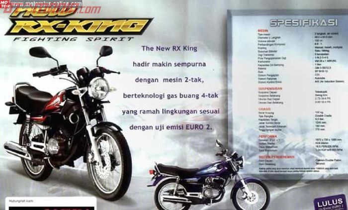 Brosur spesifikasi Yamaha RX-King generasi 2002