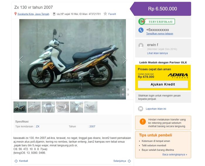 Harga Kawasaki ZX130 di Solo bisa dibilang cukup murah