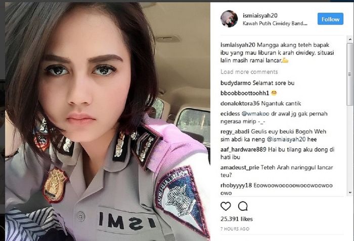 Ilustrasi Polwan gunakan media sosial