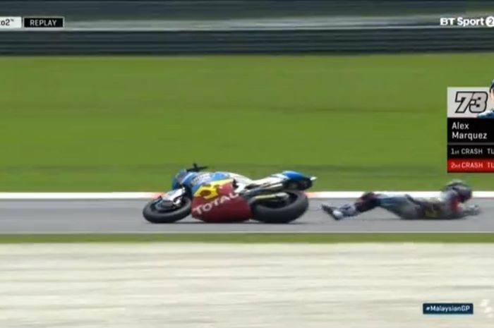 Adik Marc Marquez terjatuh dua kali di Moto2 Malaysia