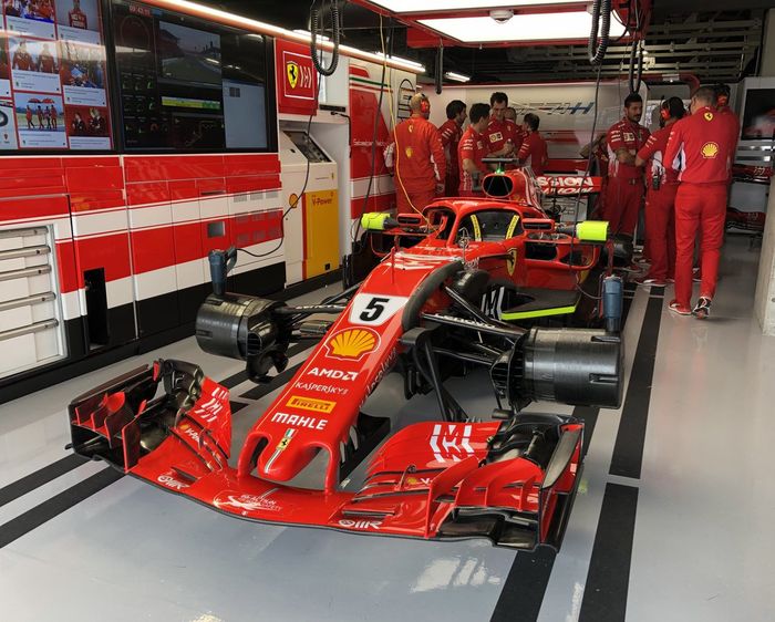 Mobil Ferrari Sebastian Vettel di GP F1 Jepang. Ferarri terakhir juara dunia konstruktor pada 2008