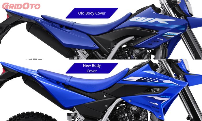 Perbedaan antara WR 155R baru (bawah) dan WR 155R lama (atas)